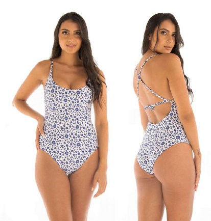 FLORAL BLUE ONE-PIECE